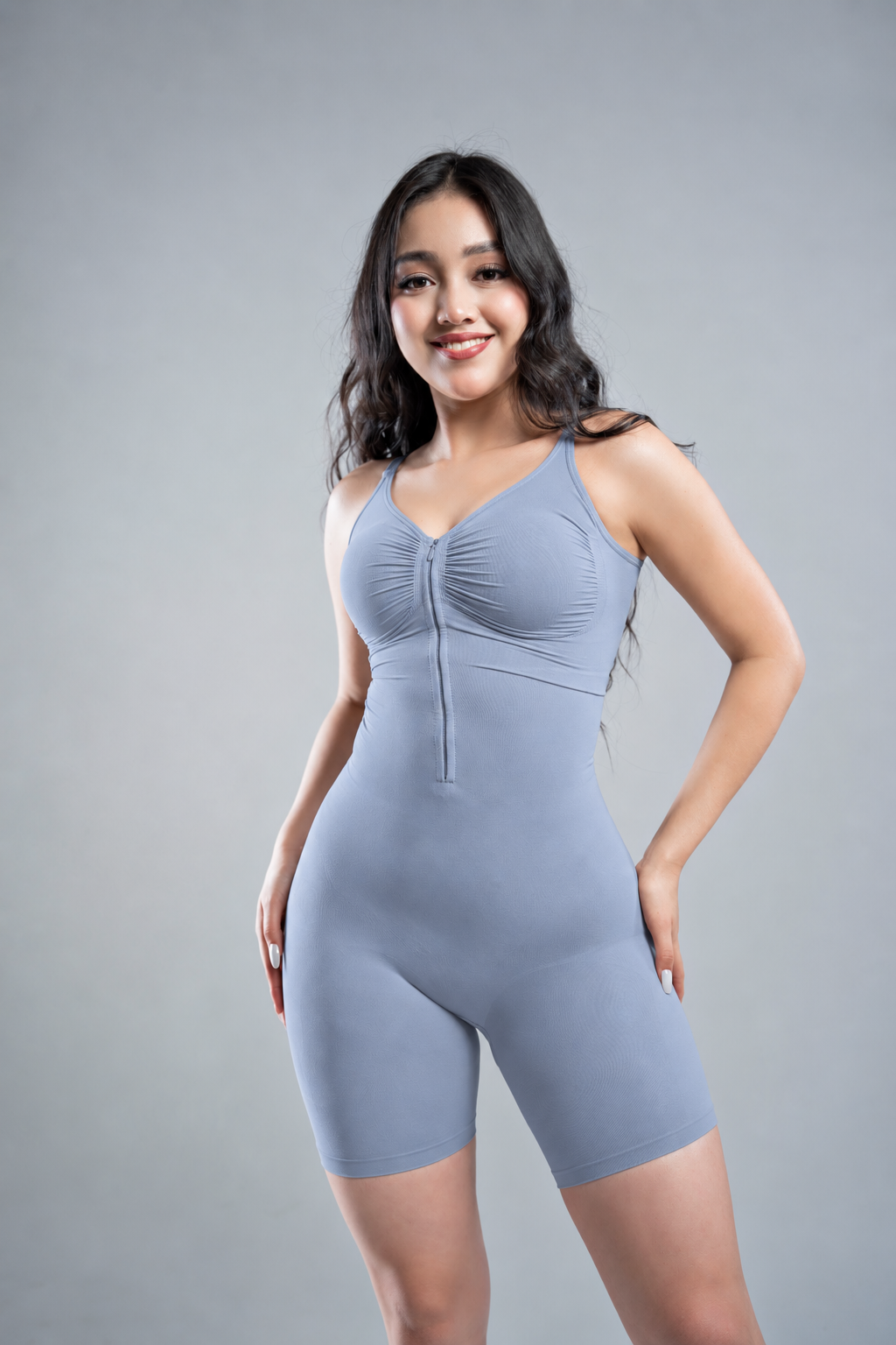 Annie Front-Zip Shapewear Bodysuit
